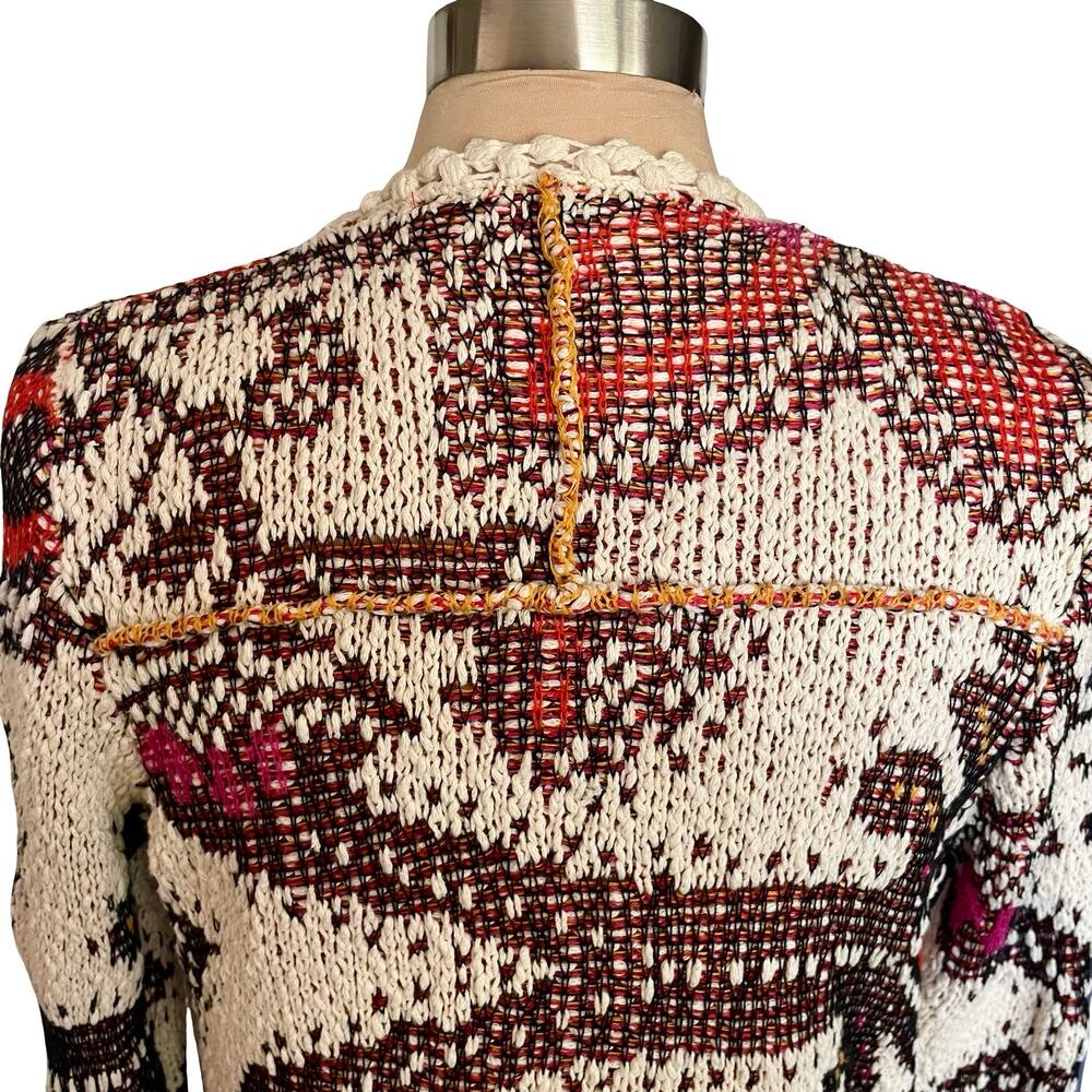 ANTHRO Moth Pleiades Open Front Cardigan Sweater Sz M Boho Hippie Western Chic - Picture 8 of 11